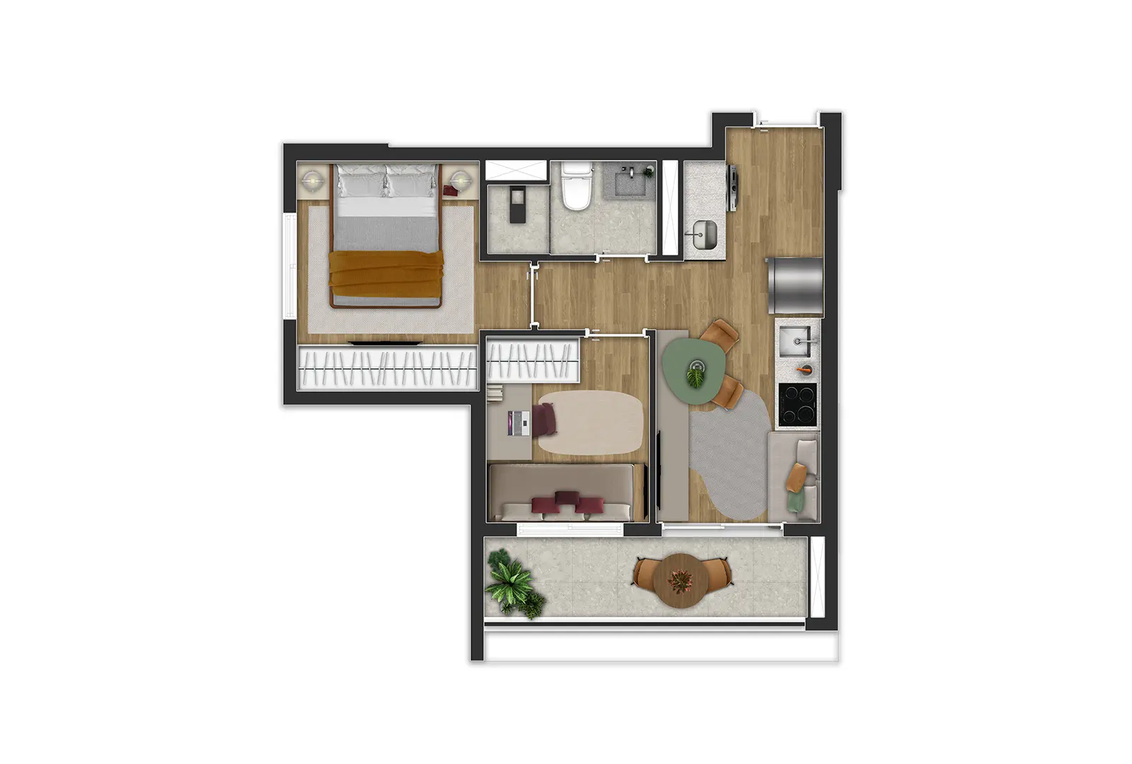 Planta 2 Dormitórios