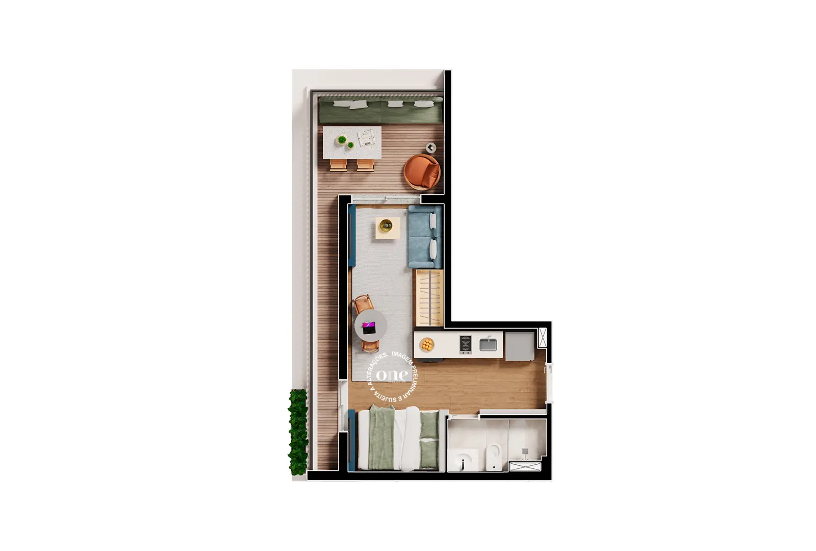 Planta Studio 39m