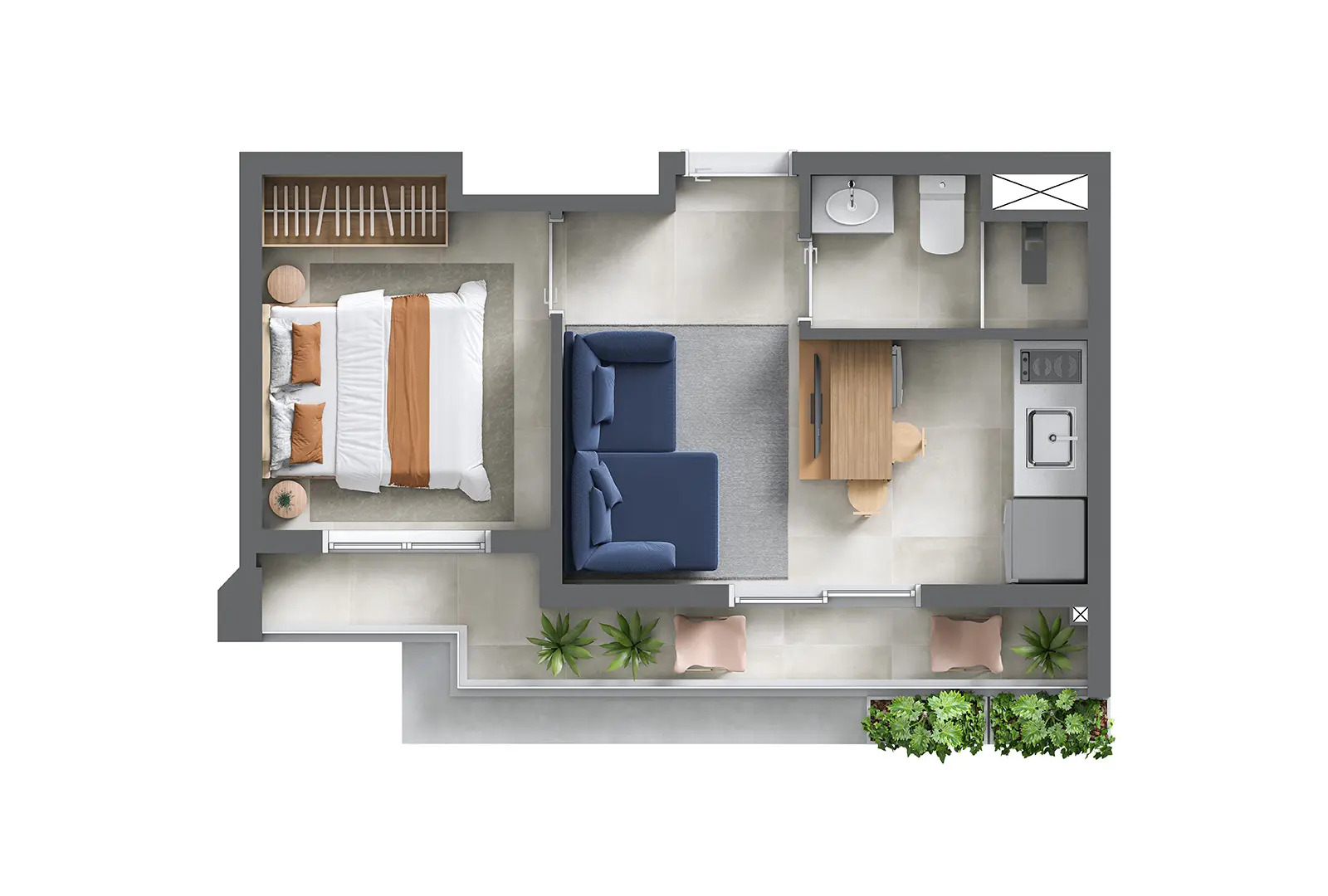 Planta Studio 31m