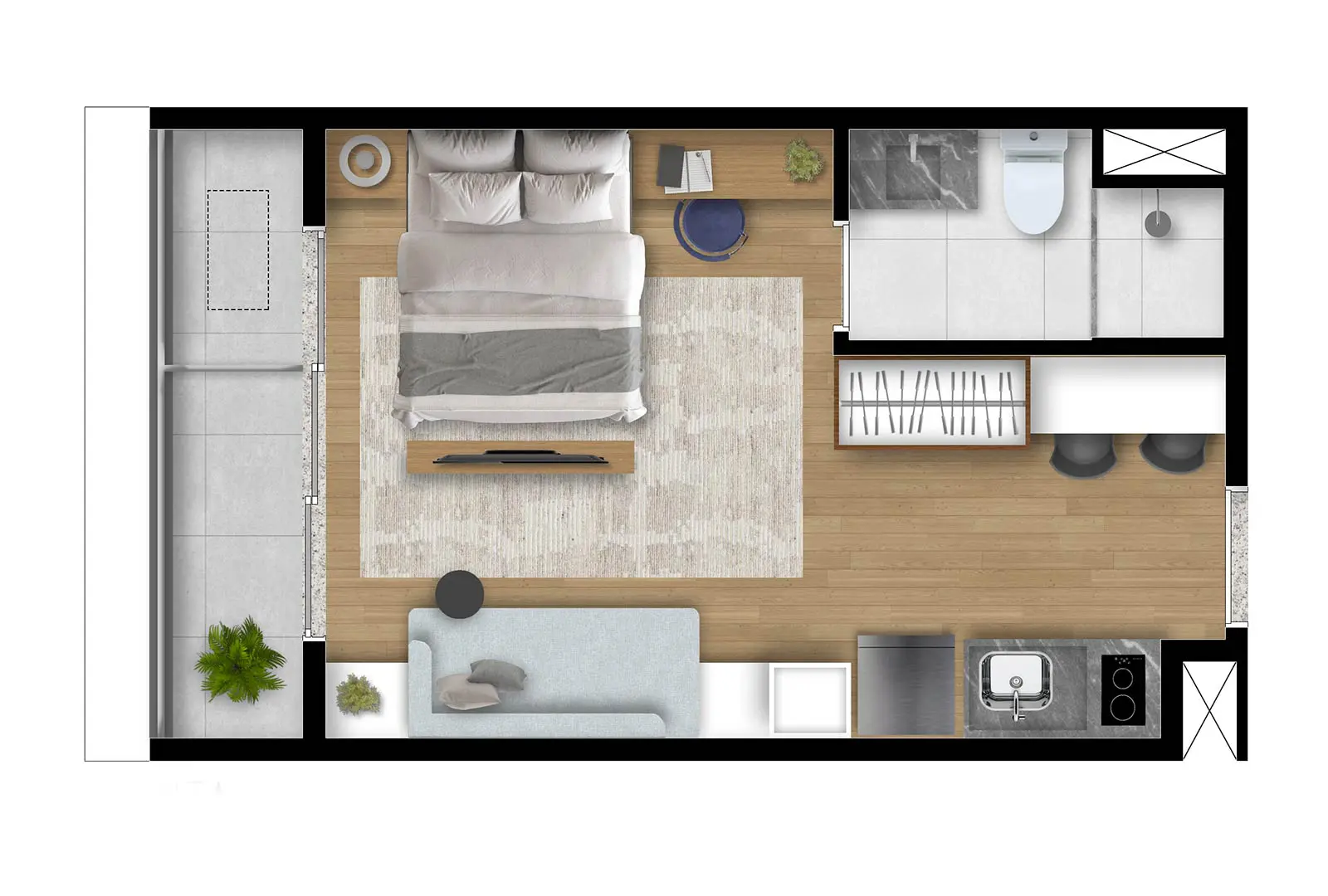Planta Studio My One Vila Clementino